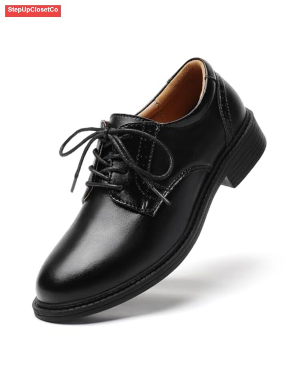 Women's Leather Oxfords Lace Up Work Flats Memory Foam Slip Resistant Dress